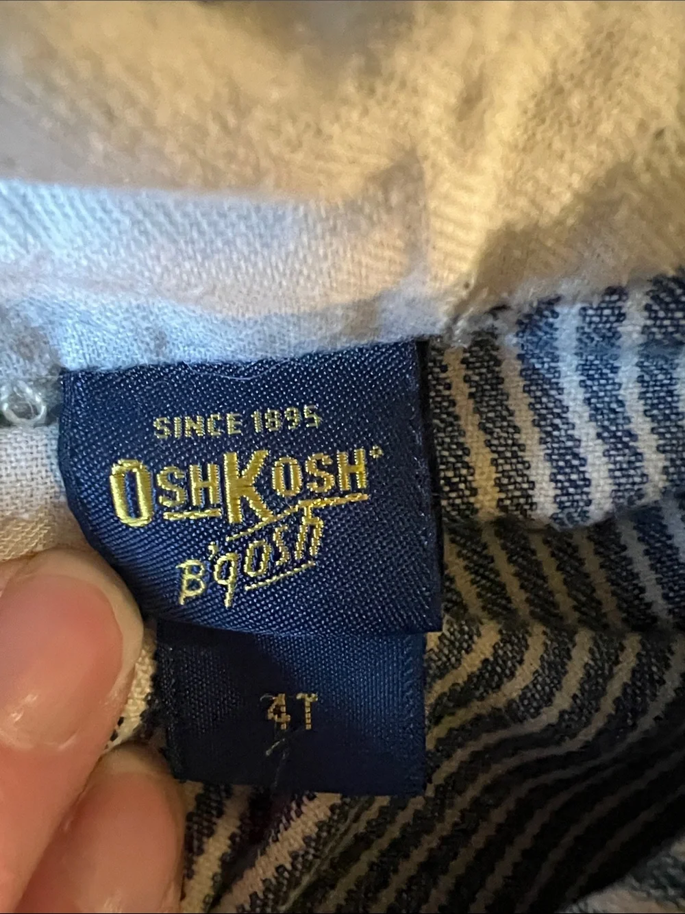 Osh Kosh B’Gosh Striped Blue & White Kids Denim Overalls
